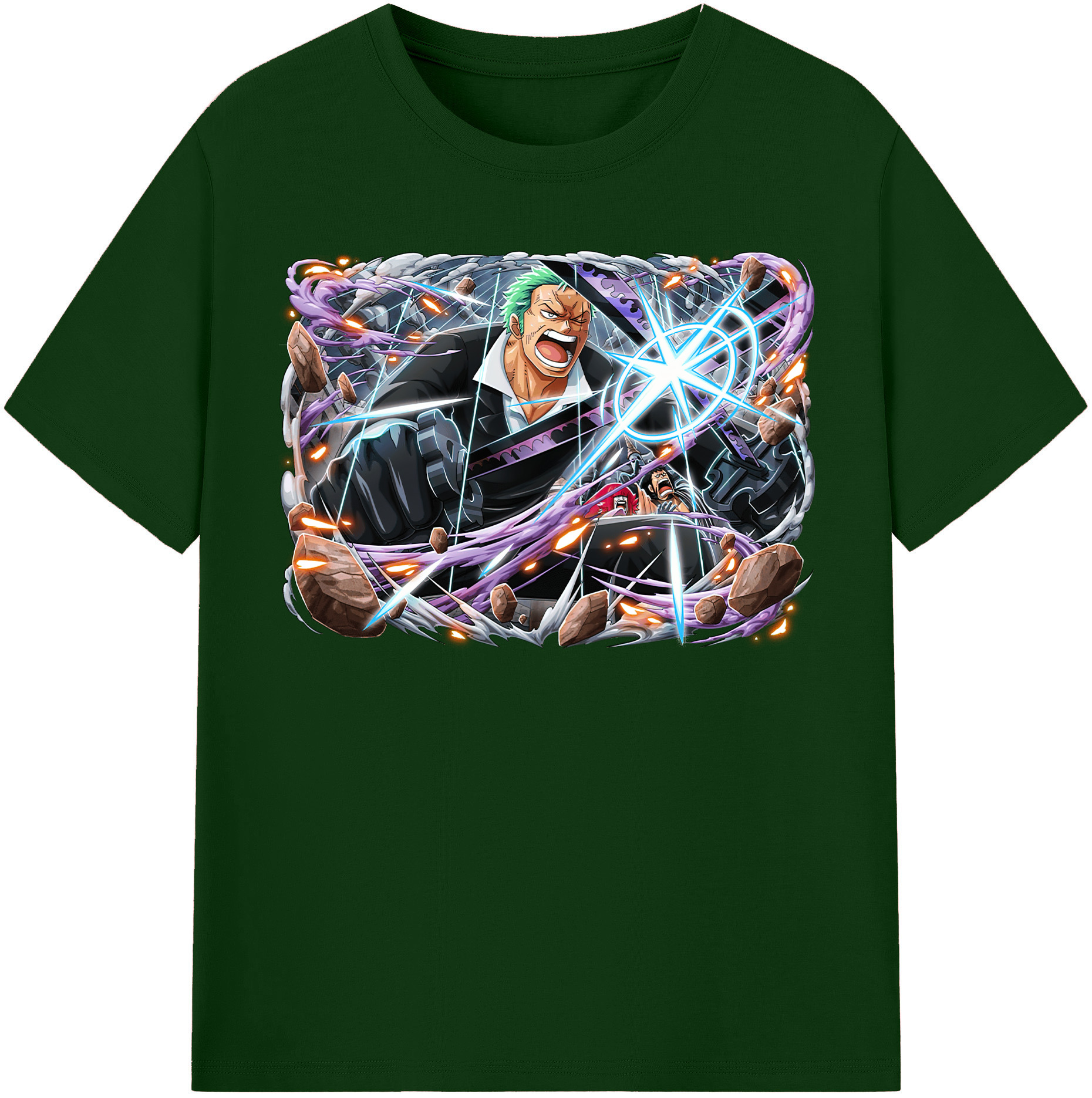 ワンピース ロロノア・ゾロ ONE PIECE Roronoa Zoro 綿100％半袖Tシャツ（フロントプリント）